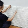 70cm*1m 3D Brick Pattern Wall Sticker Self-Adhesive Panel Waterproof Living Room Wallpaper Home Decoration. 