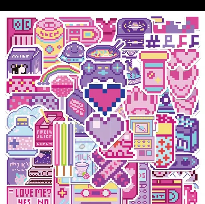 25%20pcs%20pixel%20stickers%20pink%20theme%20-%20Image%202