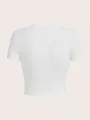 Simple Red Spider Prints Crop T-Shirt Street Cropped Navel Women Short Sleeve Comfortable Breathable Stretch Soft Female Clothes. 