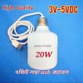 USB Light 5V 20Watt Power Bank Led Bulb 6fit long usb cable including.
