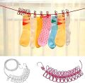 Elastic Cloth Drying Rope with 12 Hook Clips | Elastic Laundry Clothes Lines Adjustable Clothes Rope with 12pcs Clothe spins Portable with Clips. 