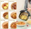 Air Fryer Paper Liners, 50 PCS Non-stick Disposable Liners, Baking Paper for Air Fryer Oil-proof, Water-proof, Food Grade Parchment for Baking Roasting Microwave. 