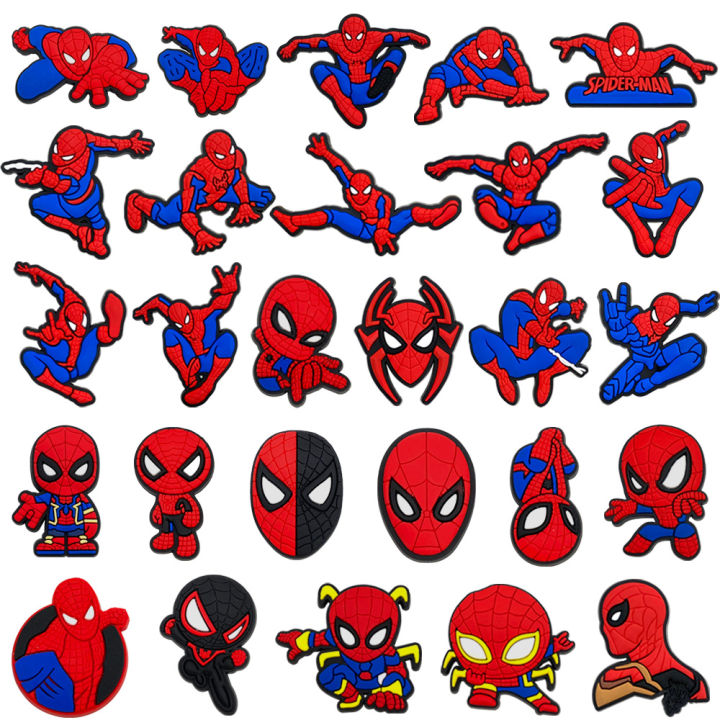 13-27pcs Mesuca New Spider-Man PVC Shoe Charms Cartoon DIY Accessories Sandals Garden Shoes Buckle Decoration for Party