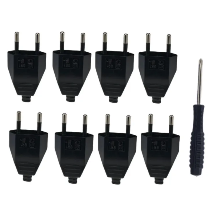 8pcs EU Plug Adapter with Screwdriver 220 V 2.5 A European Plug Socket ...