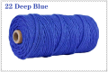 3mm 100% Cotton Cord Colorful Handmade Rope Twisted Macrame String DIY Home Wedding Decoration Supply Film Packaging 100m. 