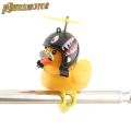 Motorcycle Accessories Cute Duck with Propeller Helmet Broken Wind Rubber Duck Toy Car Bicycle Small Yellow Duck Decor Ornaments. 