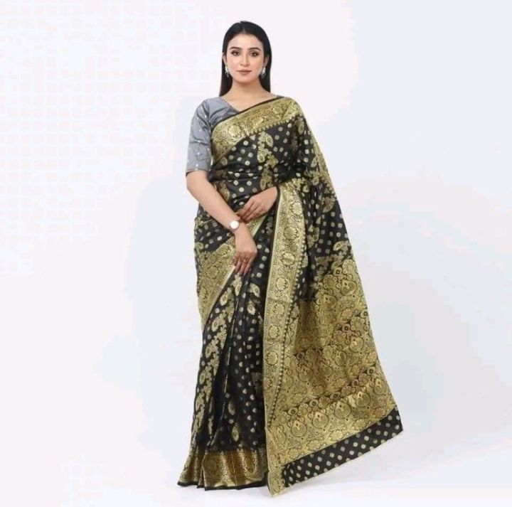 Saree semi katan saree without blouse pice  for women's