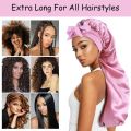 1pcs Long Satin Bonnet Solid Color Extra Large Sleep Cap With Long Tie Hair Bonnet For Black Women Hair Care Cap For All Hair. 