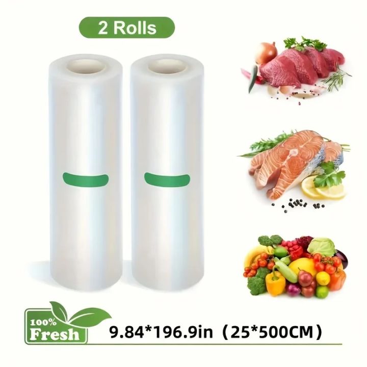 2 Rolls Vacuum Bags for Food Vacuum Sealer Reusable Food Freezer Bags