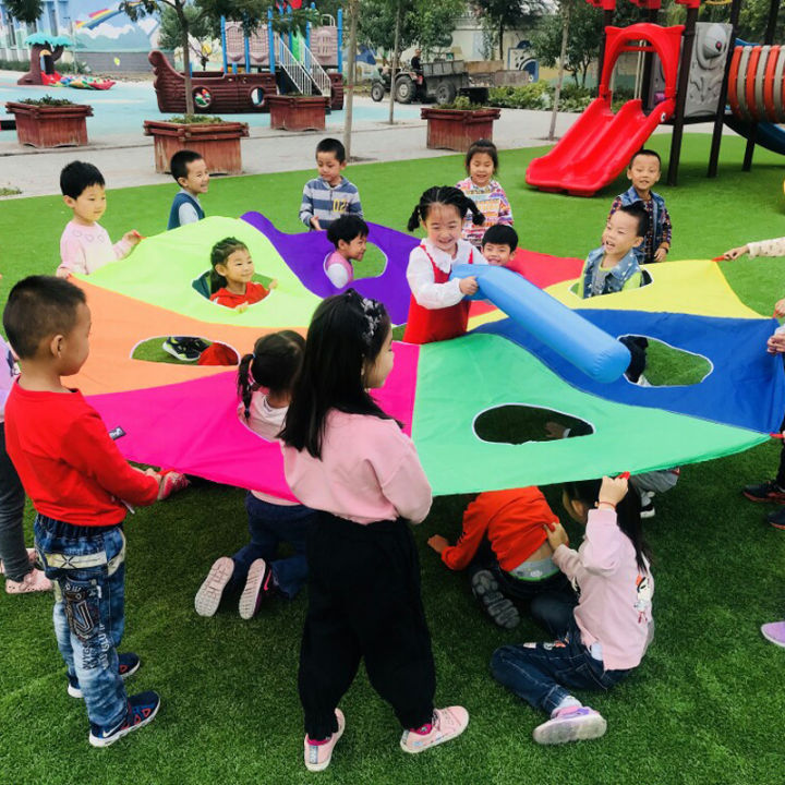 Kids Whack A Mole Game Rainbow Umbrella Kindergarten Outdoor Fun And Sports Paracaidas Toy Buiten Speelgoed Voor Kinderen