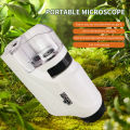 Mini Pocket Microscope Kit 60 To120x Portable Laboratory Microscope With LED Light For Kids Science Experiment Utensils. 