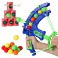 Foam Ball Shooting Toy Bow – Safe Archery Blaster with Soft Balls & Target Cans for Kids Outdoor Indoor Play. 