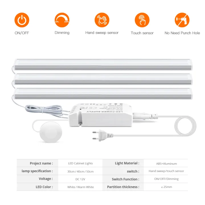 Penetrable%20Wood%20Touch%20Sensor%20Dimmable%20Motion%20Sensor%20LED%20Lighting%20Kit%20Under%20Cabinet%20Light%20For%20Kitchen%20Closet%20Shelf%20Counter%20Decor%20-%20Image%202