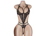Black Crotchless Teddy Doll Sexy Lingerie Women Exotic Temptation Bodysuit Sex Underwear Open Bra Lace Backless Erotic Costumes. 