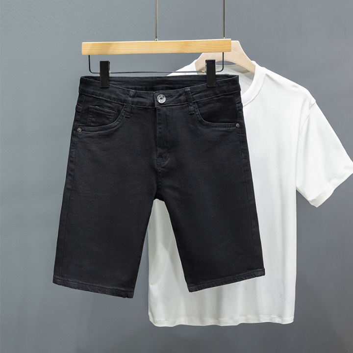 New%20Men's%20Summer%20Straight%20Denim%20Shorts%20Cotton%20Washed%20Breathable%20Fashion%20Short%20Jeans%20Casual%20Korean%20Comfortable%20Male%20Shorts%20-%20Image%203