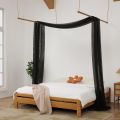 1Pcs Canopy Bed Curtains Canopy Curtains Black Sheer Scarf Luxury Bed Drapes for King Size Beds - Adults and Girls Room Decor. 