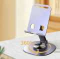 360° Rotating Full Metal Phone & Tablet Stand – Aluminum Alloy Adjustable Desktop Holder for Mobile Devices. 