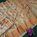 Trendy and Fashionable Tangail Tat Full Body Thread Work Exclusive Pure Katan Saree For Women. 