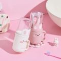 Compact Portable Cartoon Toothbrush Box Mouthwash Cup Plastic Travel Wash Cup.