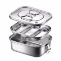 304 Stainless Steel Lunch Bento Box,for Kids Adults Portable Double Layer Sealed Bento Box,Insulation Food Storage Picnic Box. 