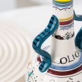 Bohemia Oil Storage Dispenser Underglaze Embossed Container Ceramic Household Oil Bottle Oil Vinegar Kitchen Accessories.