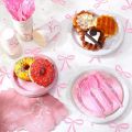 Pink Bow Birthday Decorations - Includes Bow Plates,Napkins,Cups,Banner,Hanging Swirls for Coquette Birthday Decorations.