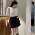 Xpqbb Korean Style White Mini Skirt for Women Streetwear High Wiast Puffy Short Skirts Ladies All-Match Simple A-line Y2K Skirt.