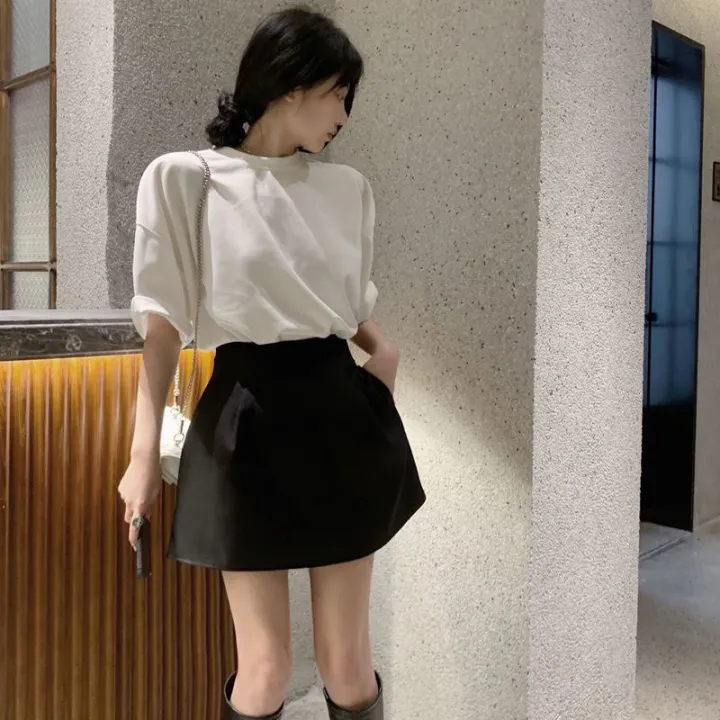Xpqbb%20Korean%20Style%20White%20Mini%20Skirt%20for%20Women%20Streetwear%20High%20Wiast%20Puffy%20Short%20Skirts%20Ladies%20All-Match%20Simple%20A-line%20Y2K%20Skirt%20-%20Image%204
