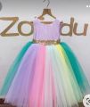 baby girl fancy frock unicorn birthday dress sequin frock multi color. 
