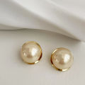 2024 New Light Luxury Simple Elegant Golden Pearl Stud Earrings For Women Fashion Cute Metal Jewelry Party Gifts. 