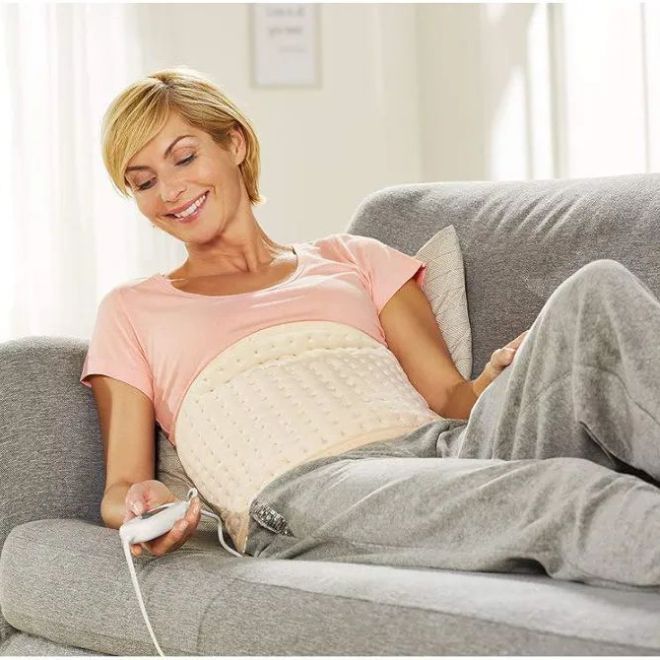 Silvercrest Stomach & Back Heating Pad in Cream Colour