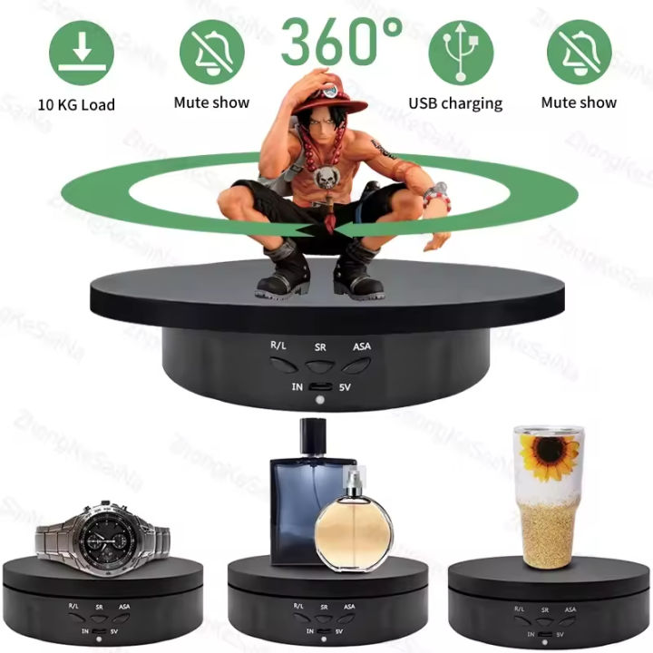 USB-Powered%20Rotating%20Turntable%20with%203%20Speed%20Modes%20360%C2%B0%20Motorized%20Display%20Stand%20for%20Product%20Photography%20Jewelry&Video%20Shooting%20-%20Image%202