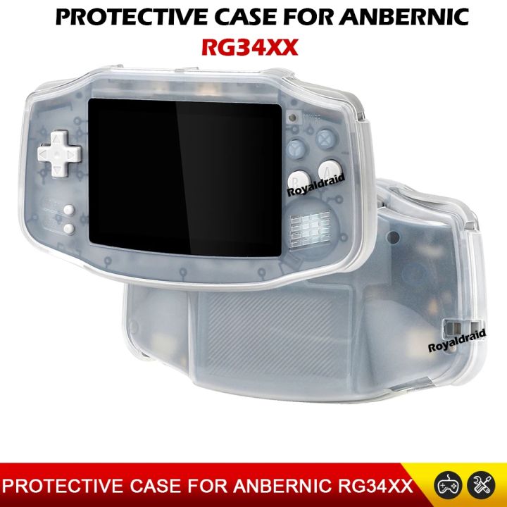 TPU Half Transparent Soft Shell Case Protective Cover For ANBERNIC RG34XX Handheld Game Console Anti-Scratch Storage Box