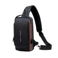 Multipurpose Patent Leather Chest Bag Biker Bag - Waterproof Men's Travel Bags to Keep Your Belongings Safe - Chest Bags with Charging. 