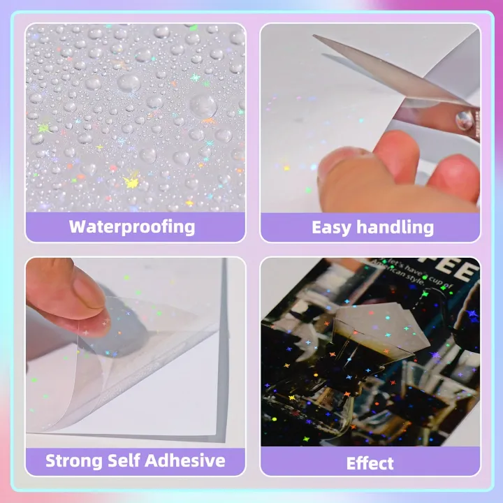 20%20Sheets%20A4%20Clear%20Holographic%20Cold%20Lamination%20Film%20Mixed%20Styles%20Waterproof%20Self-Adhesive%20Vinyl%20Sticker%20Paper%208.3x11.7%20Inch%20-%20Image%204