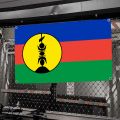 1pc New Caledonia Flag Flags And Banners Four Hole Flag Polyester Outdoor Decor Room Aesthetic. 