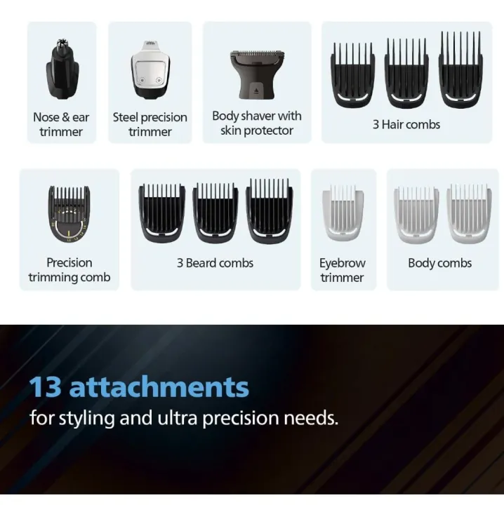 Philips%20All%20Metal%20Stainless%20Steel%20Ultra%20Precision%20Pro%20All-In-One%20Trimmer%20for%20men%20MG9551/65%20-%20Image%204