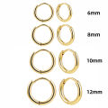 4Pairs Stainless Steel Solid Round Rings Huggies Earrings Set for Women Men Stackable 18K Gold Plated Tiny Ear Cartilage Hoops.