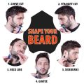 2pcs/set Multifunktional Men's Beard Shaping Tool Template, Beard Guide Shaper with Inbuilt Comb, Multi-liner Edges Shave for Cu. 