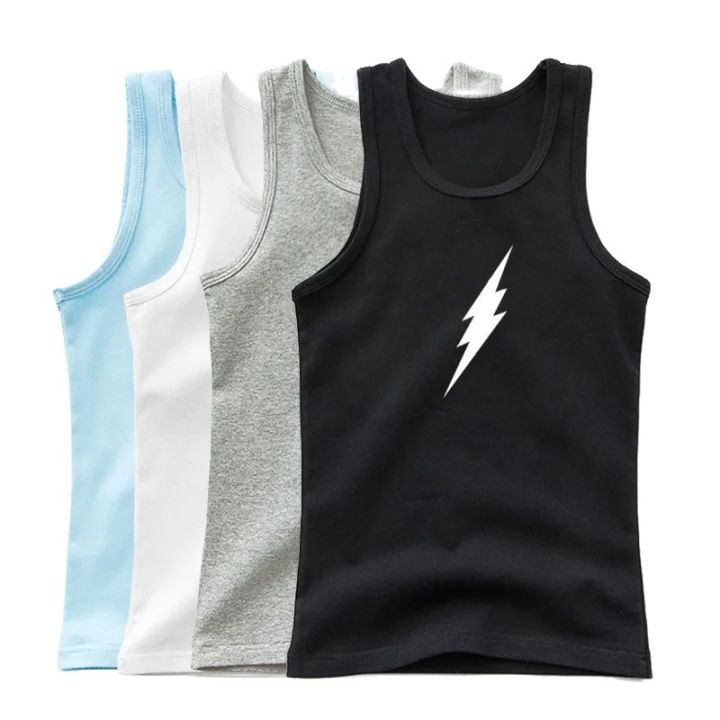 Boy Girl Fashion Vest Undershirts Kids Summer Cotton Tanks Top 5 Colors Sleeveless Basketball T-Shirt