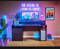 Power Z Gaming Desk  Gaming Desk Computer Desk Workstation For Large PC Gaming Desk Or Home Office Desk Perfect Black Desk With Drawers & Storage. 