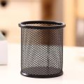 desktop table promotion custom multi purpose single stand office mesh metal black pencil cup pen holder.