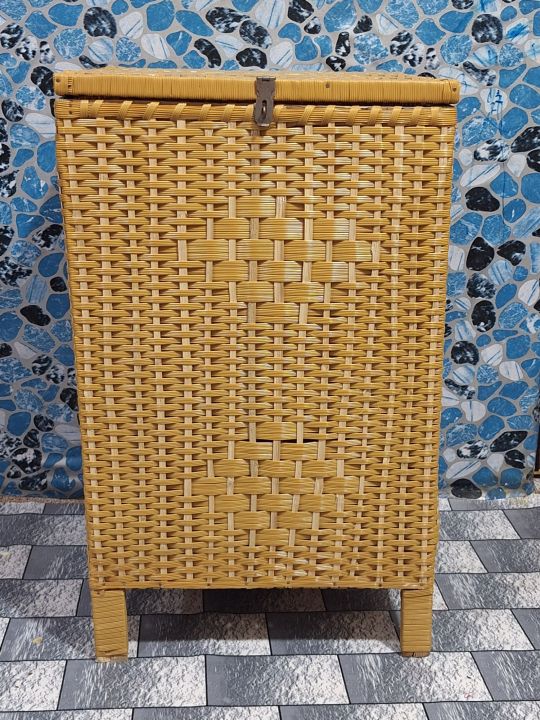 Beautiful wood Hand Made Laundry Basket ( Plastic & Wood )