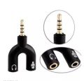 Earphone Headphone Stereo Splitter Audio To Mic & Headset Jack Plug 3.5mm Adapter For Cell Phone PC 1 To 2 AUX Headphone Earphone Cable microphone and speaker splitter 3.5mm splitter. 