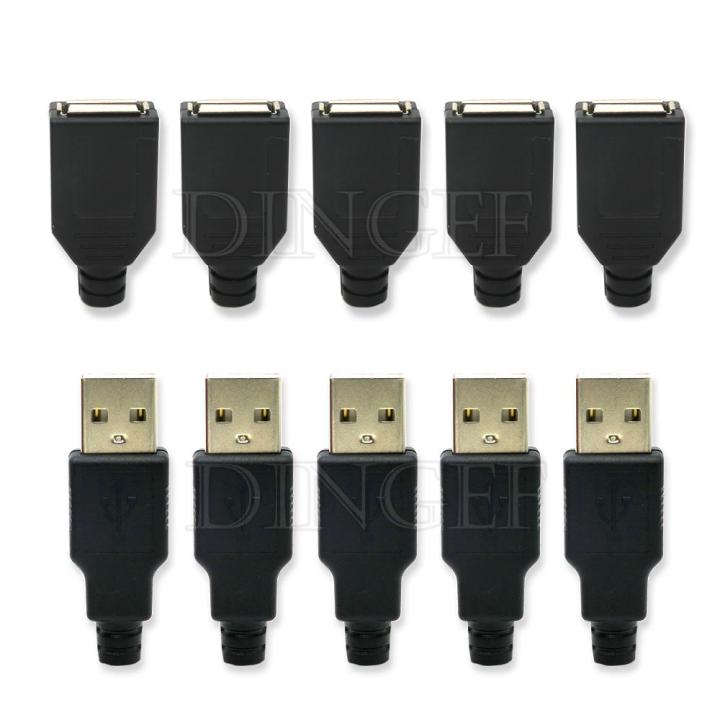 10pcs%20Type%20A%20Male%20Female%20USB%204%20Pin%20Plug%20Socket%20Connector%20With%20Black%20Plastic%20Cover%20Type-A%20DIY%20Kits%20-%20Image%207