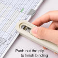 Mini Traceless Reusable Hand Clamp Push Stapler Paper Book File Office School Student Binder Binding Tools Supplies.