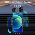 TOPK Car Phone Holder 2 in 1 Car Phone Mount for Car Dashboard/Windscreen One Button Release and 360° Rotation for All Phones.