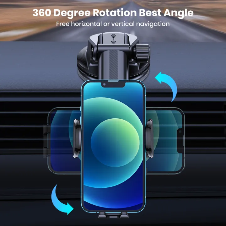 TOPK%20Car%20Phone%20Holder%202%20in%201%20Car%20Phone%20Mount%20for%20Car%20Dashboard/Windscreen%20One%20Button%20Release%20and%20360%C2%B0%20Rotation%20for%20All%20Phones%20-%20Image%204