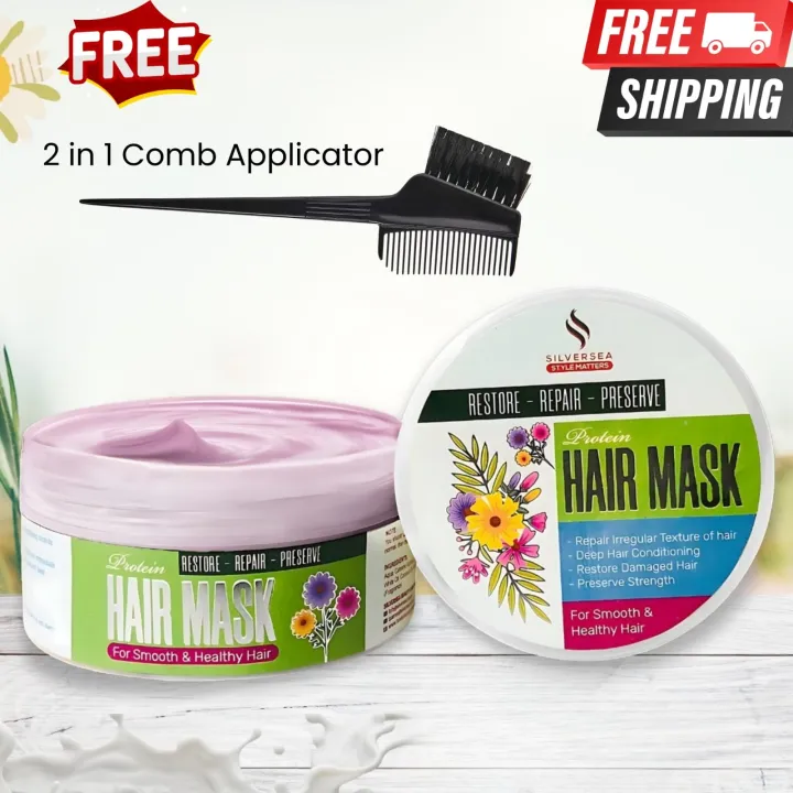 Silver%20Sea%20Keratin%20Hair%20Mask%20With%20Free%202%20in%201%20Hair%20Comb%20%7C%20Keratin%20Protein%20Hair%20Mask%20for%20Silky%20Smooth%20Hairs%20%7C%20Protien%20Hair%20Treatment%20%20for%20Strengthening%20&%20Deep%20Conditioning%20of%20Dry%20and%20Damaged%20frizzy%20Hairs%20-%20for%20All%20Hair%20Types%20-%20Image%202