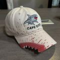 1pc Unisex Shark Embroidered Baseball Cap - Funky Style Black with Pink Accents, All-Season Comfort, Durable High-Quality Fabric.